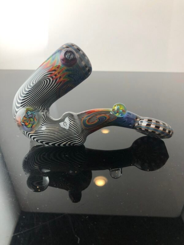 Double-Layer Wig-Wag Sherlock Pipe with Milli Marbles - Image 17